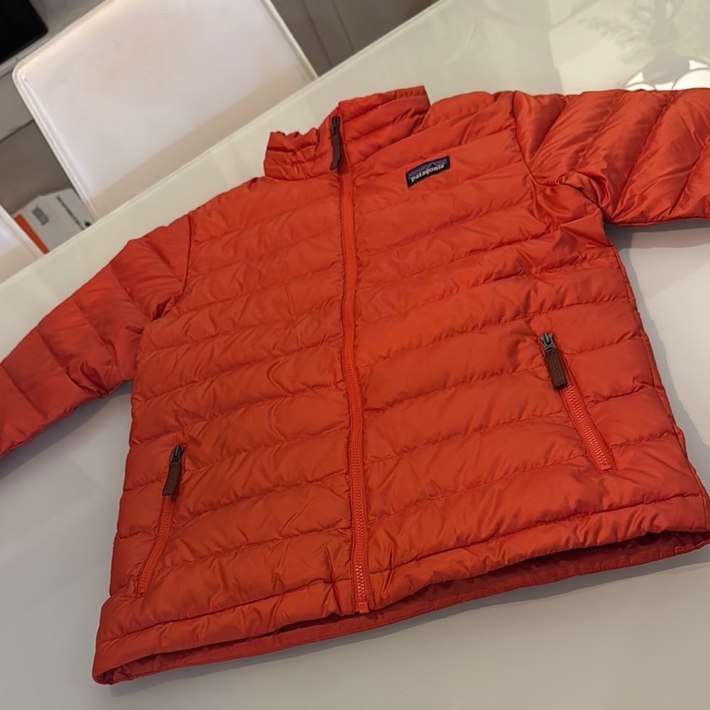 Patagonia Bright Orange Puffer Coat - boys size M